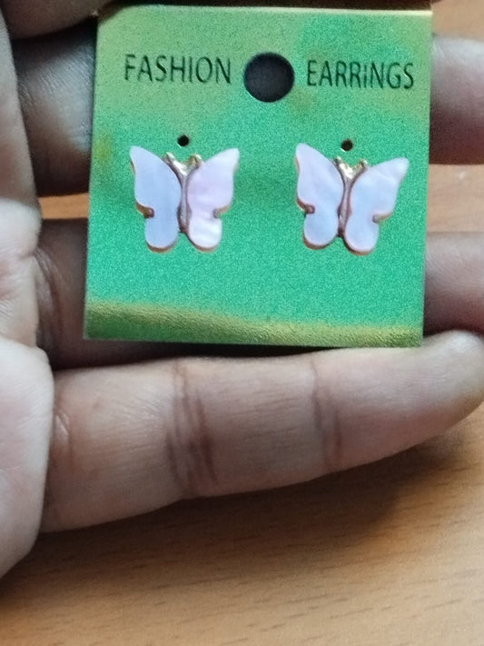 Elegant Butterfly Stud Earrings – Available in Red, Pink & Black