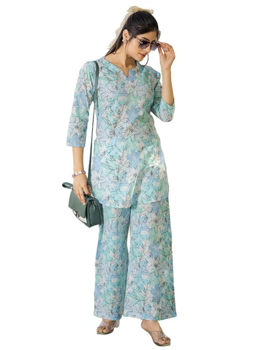 Tee Projekt Cotton Ethnic Wear Co Ord Set for Women | Travel Co Ord Set for Women