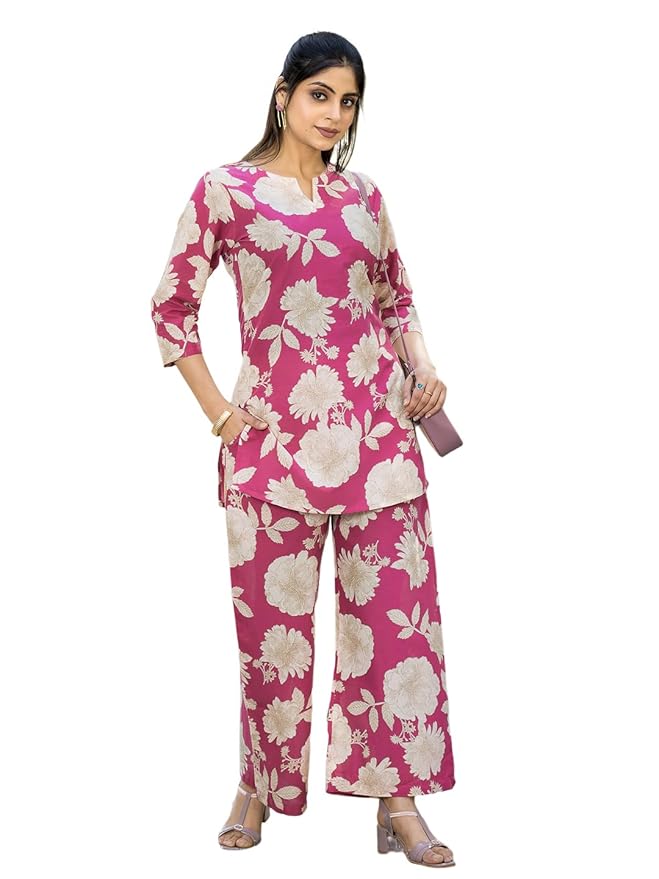 Tee Projekt Cotton Ethnic Wear Co Ord Set for Women | Travel Co Ord Set for Women