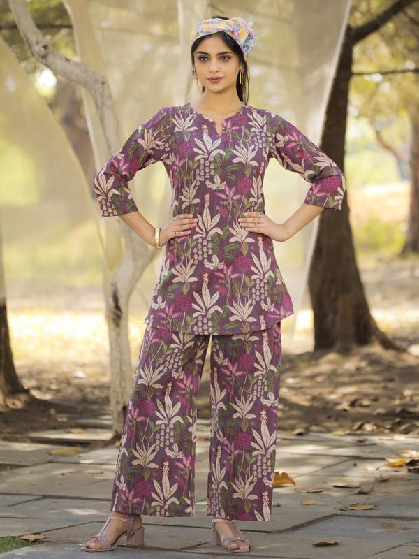 Tee Projekt Cotton Ethnic Wear Co Ord Set for Women | Travel Co Ord Set for Women