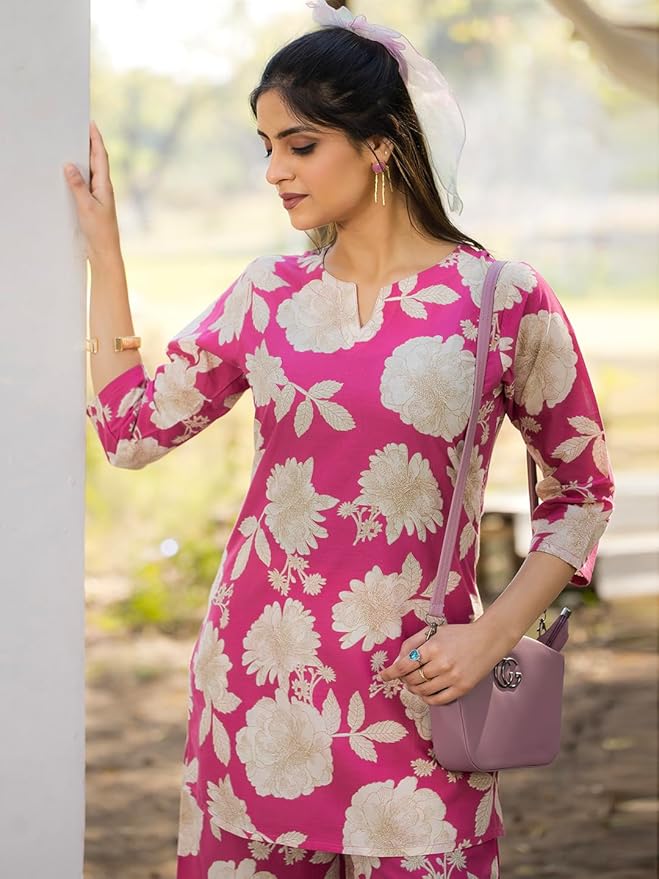 Tee Projekt Cotton Ethnic Wear Co Ord Set for Women | Travel Co Ord Set for Women